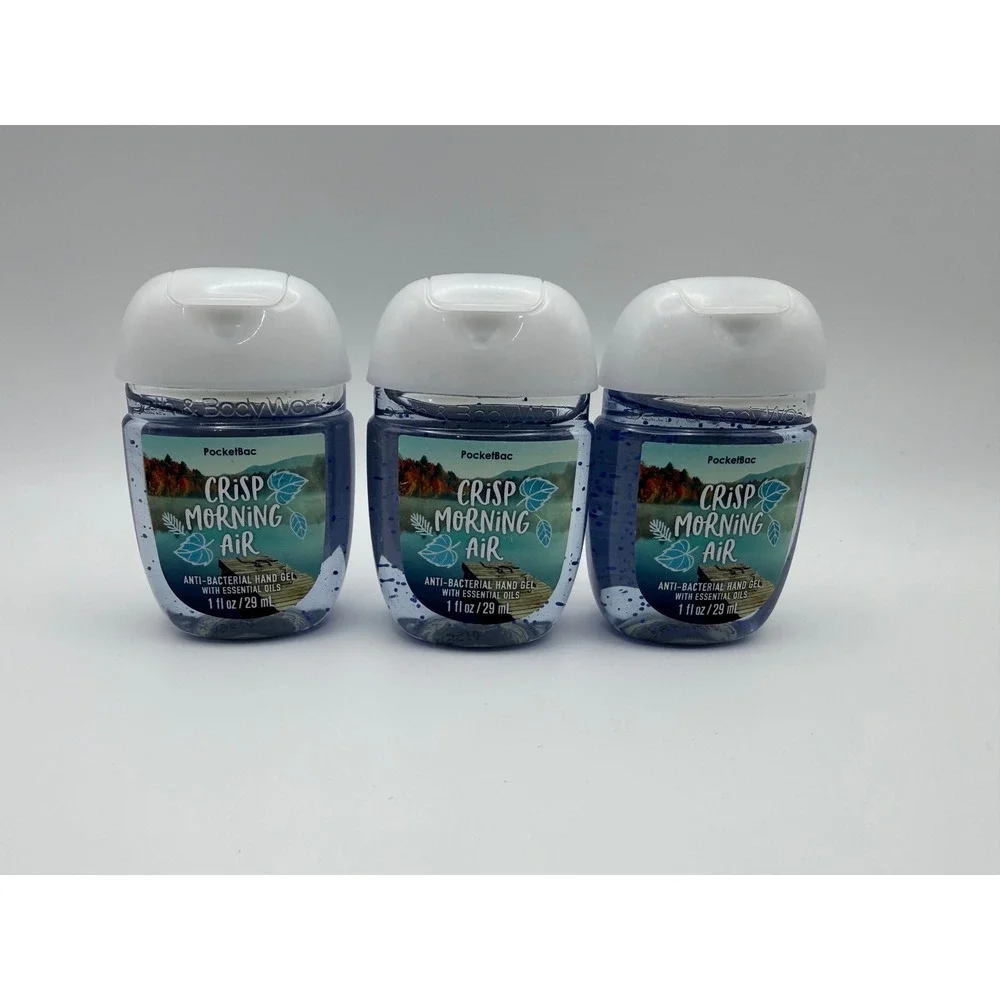 Bath & Body Works Crisp Morning Air Pocketbac Hand‎ Sanitizer Pack of 3